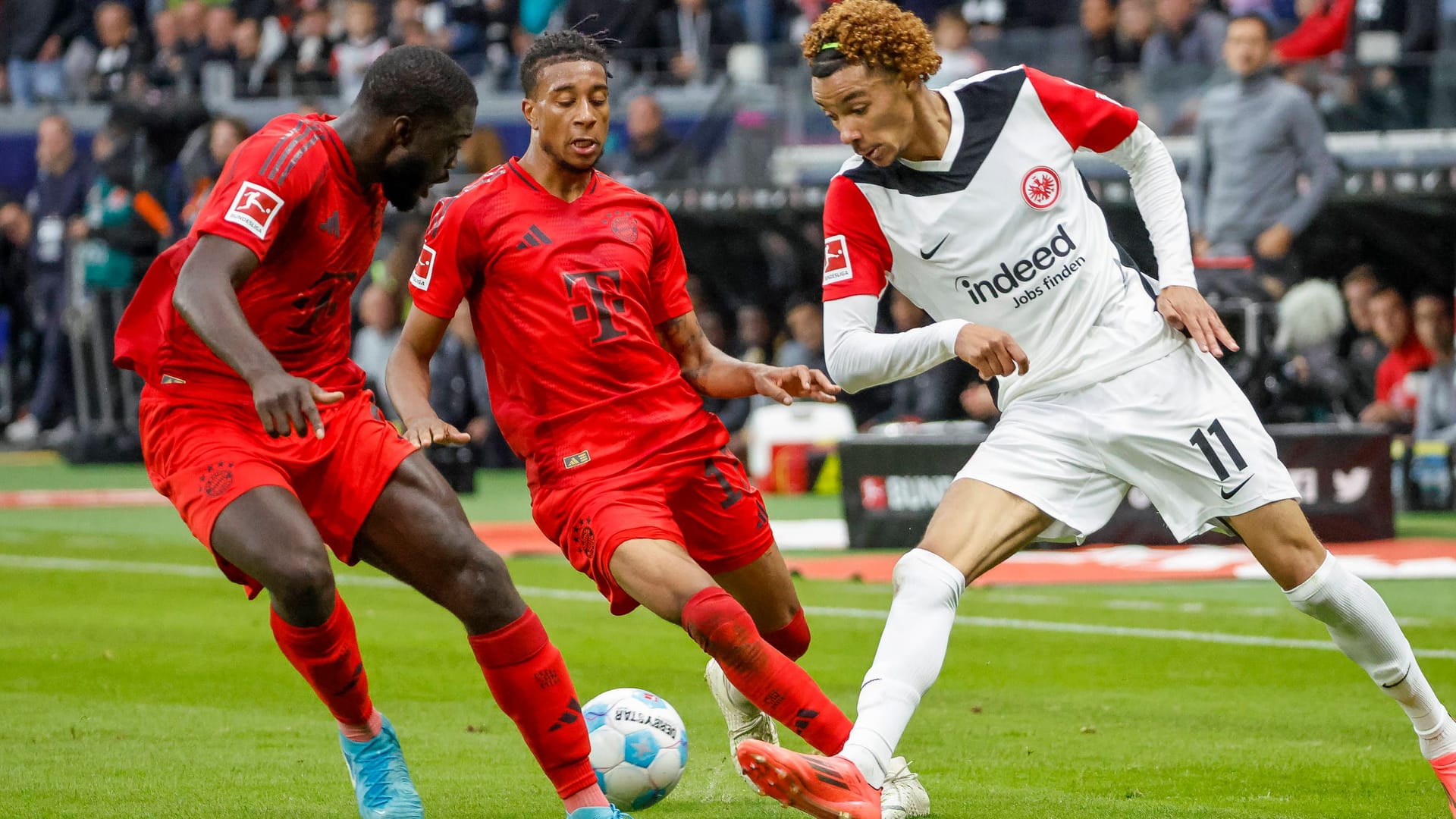 Hugo Ekitiké (r.): Der Franzose steht vor einem Abgang aus der Bundesliga.