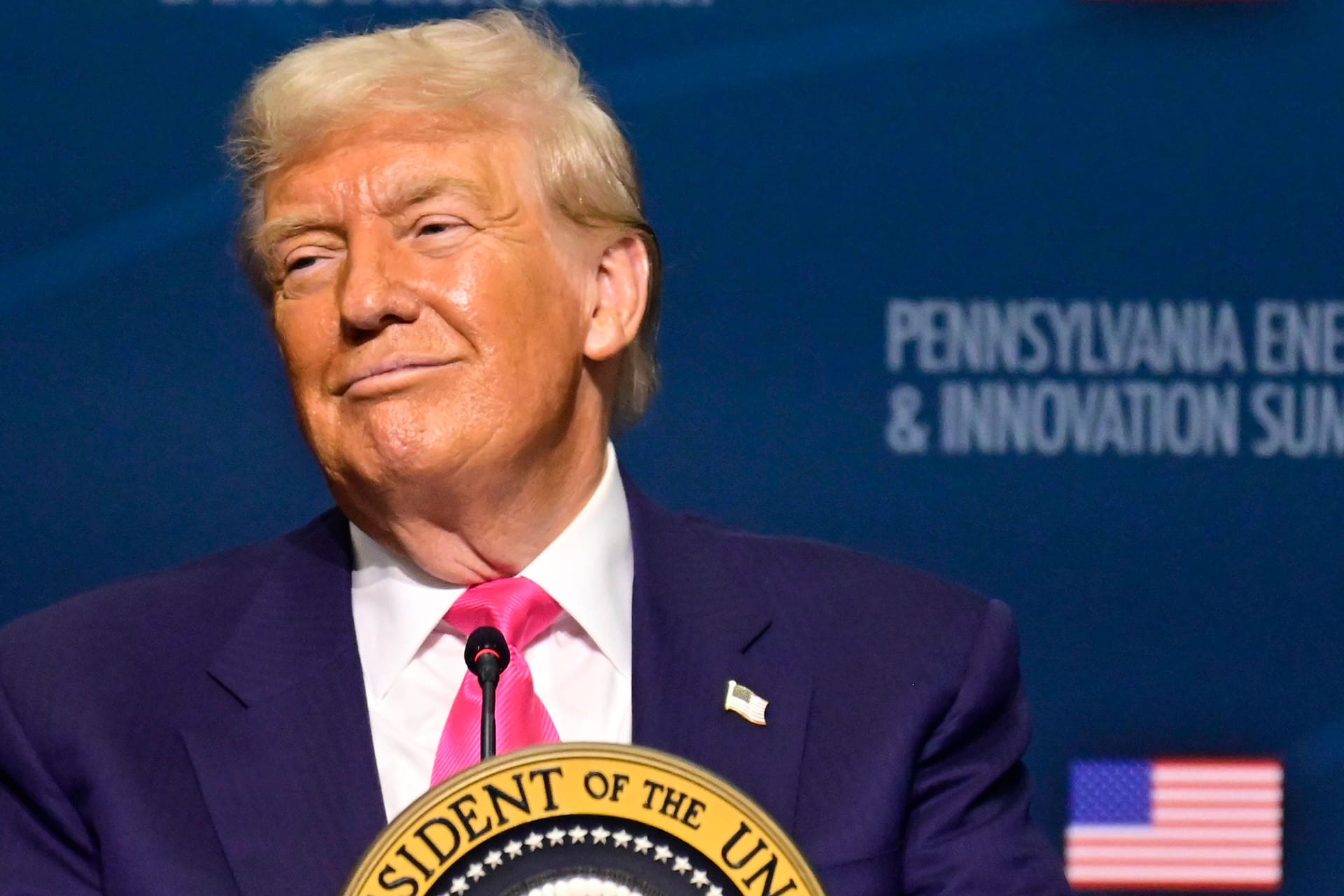 Donald Trump auf einer Veranstaltung (Archivbild): Der USA-Präsident hat die Rolle Deutschlands bei der Lieferung der Flugabwehrsysteme betont.