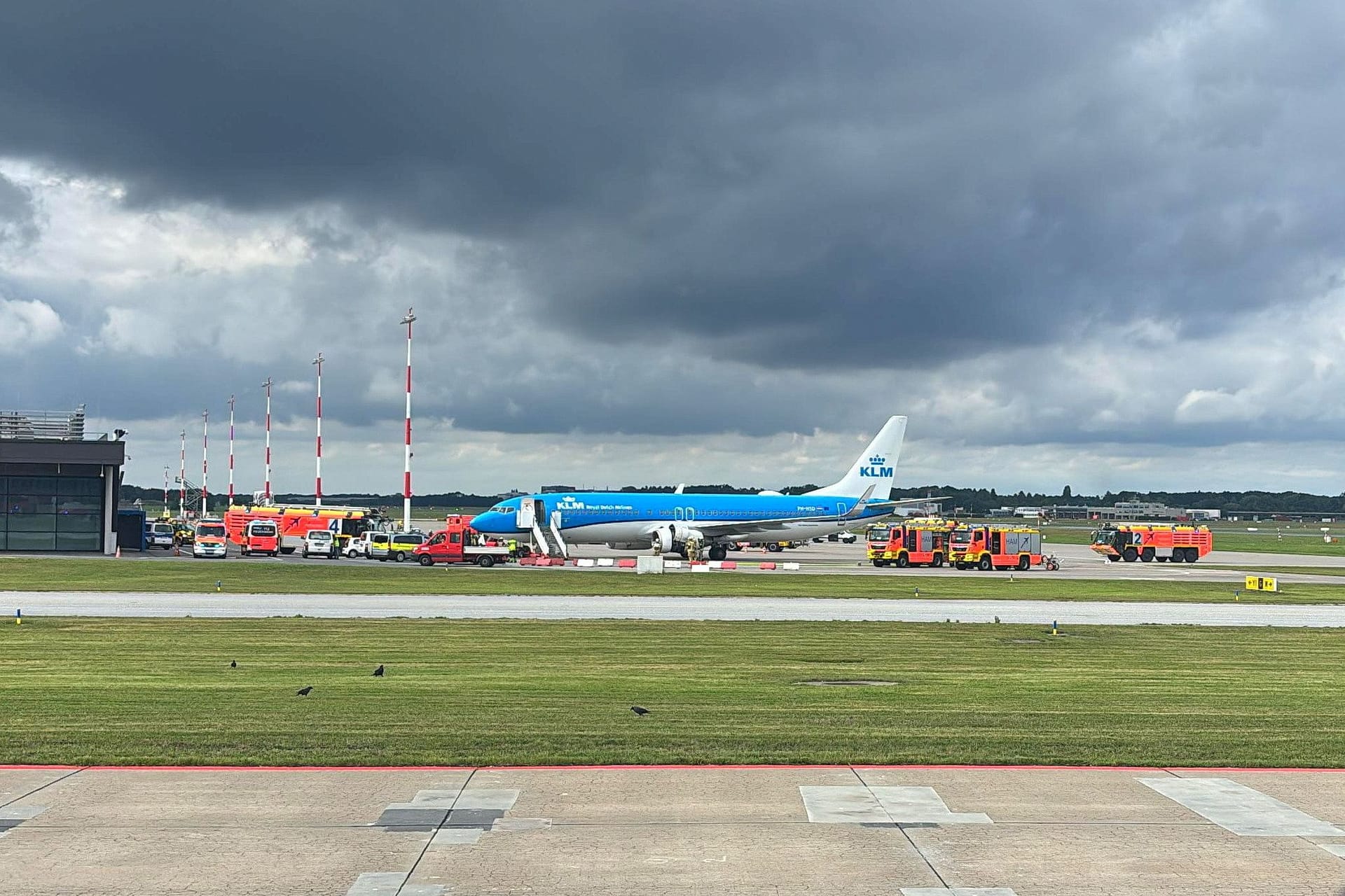 Das Flugzeug, das in Hamburg eine Sicherheitslandung durchführen musste,