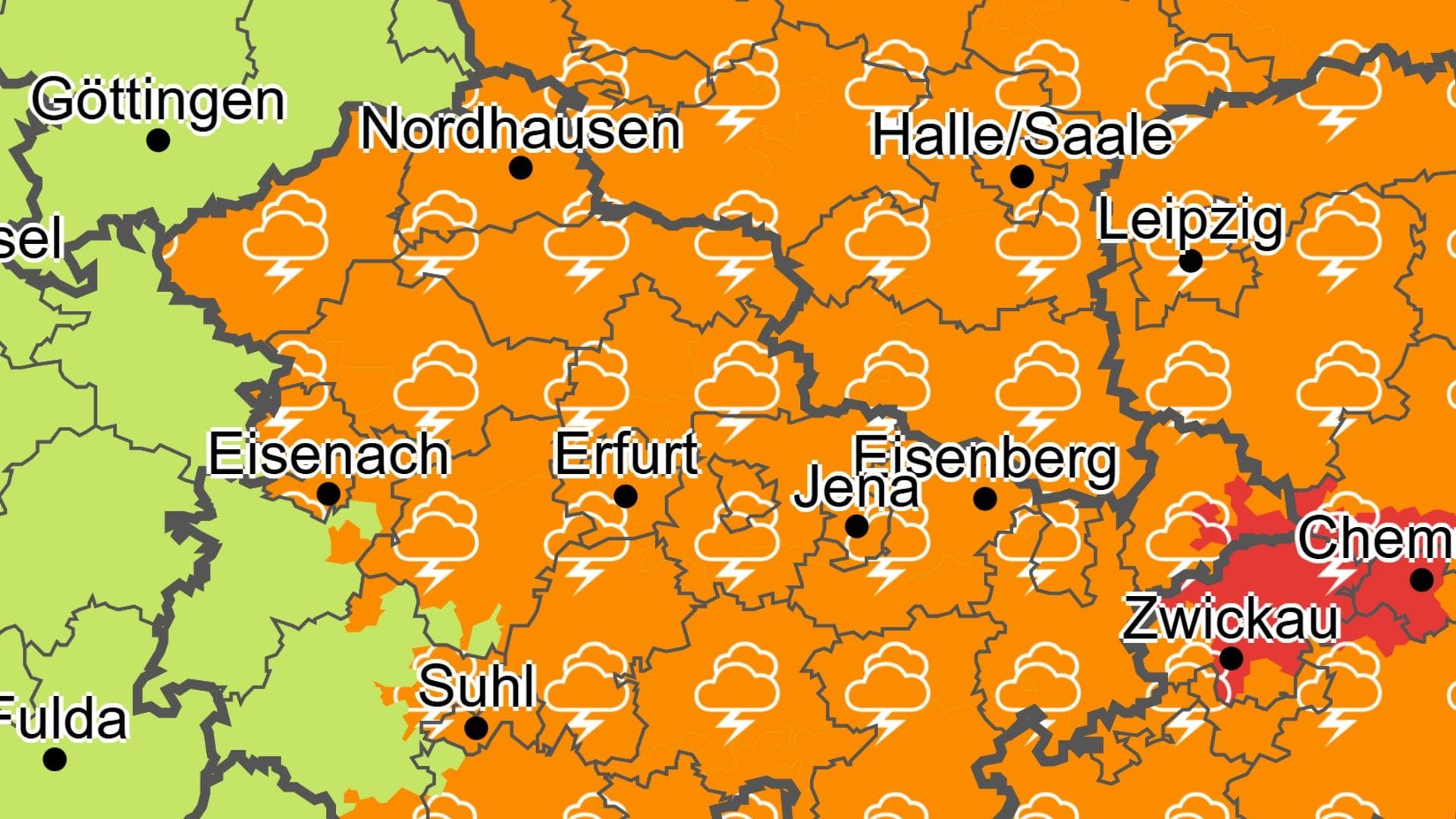 Verschärfte Warnung: In Teilen Deutschlands gilt Warnstufe 3 von 4.