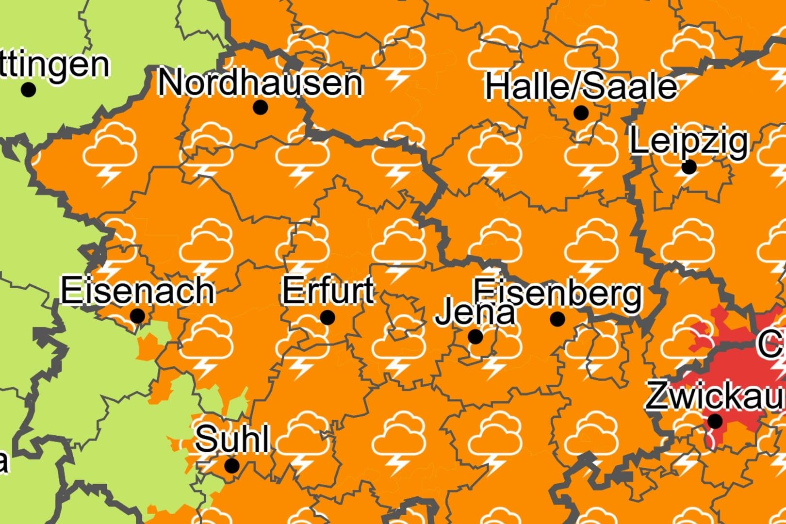 Verschärfte Warnung: In Teilen Deutschlands gilt Warnstufe 3 von 4.