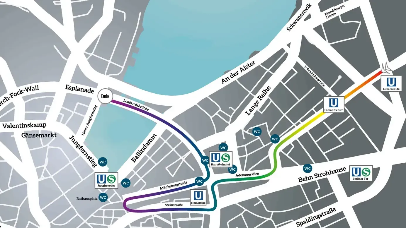 Die Route der CSD-Demo 2025.