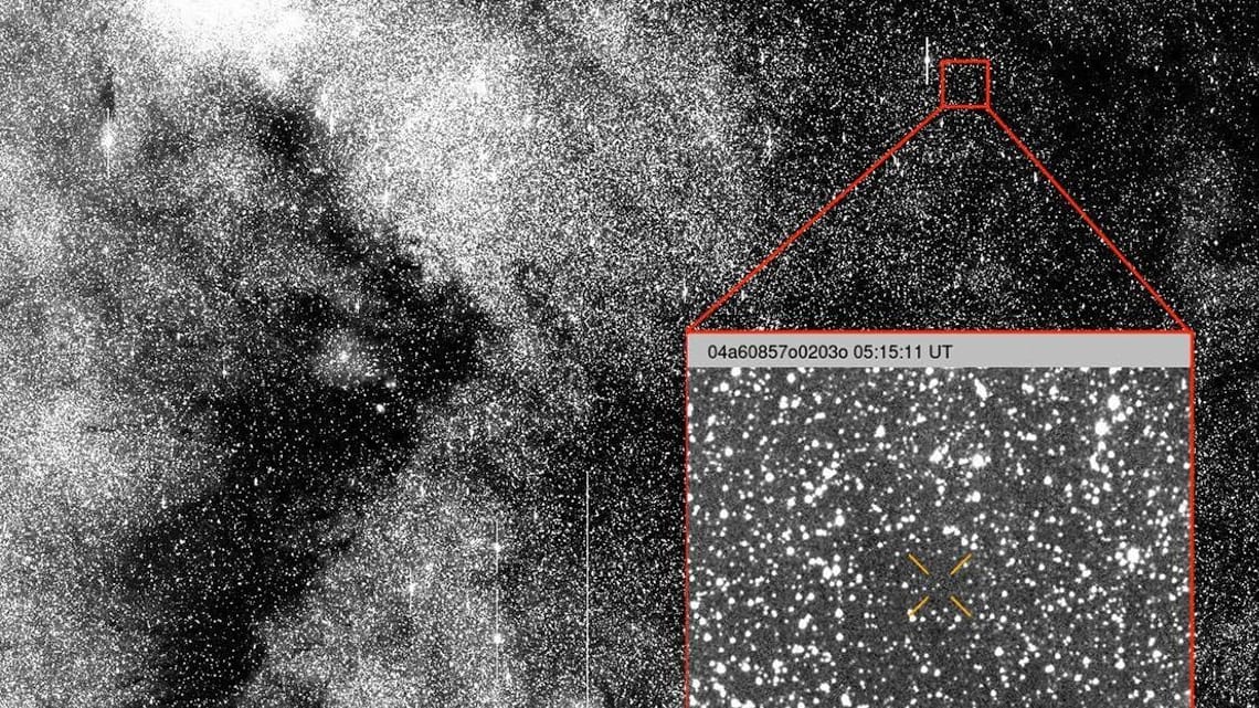 Auf dieser Aufnahme entdeckten Astronomen den interstellaren Kometen.