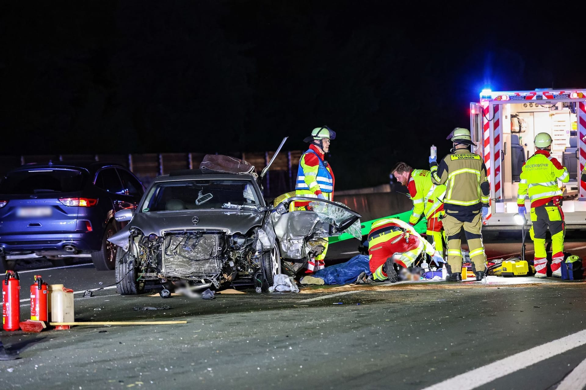 Schwerer Unfall A3 bei Solingen