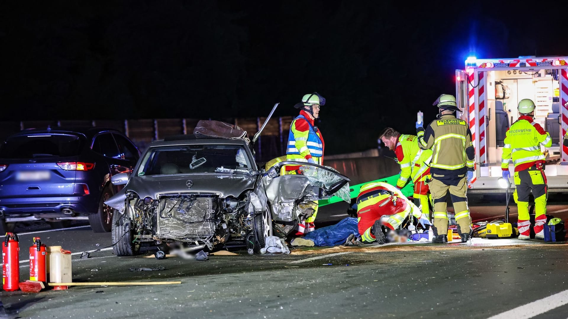 Schwerer Unfall A3 bei Solingen