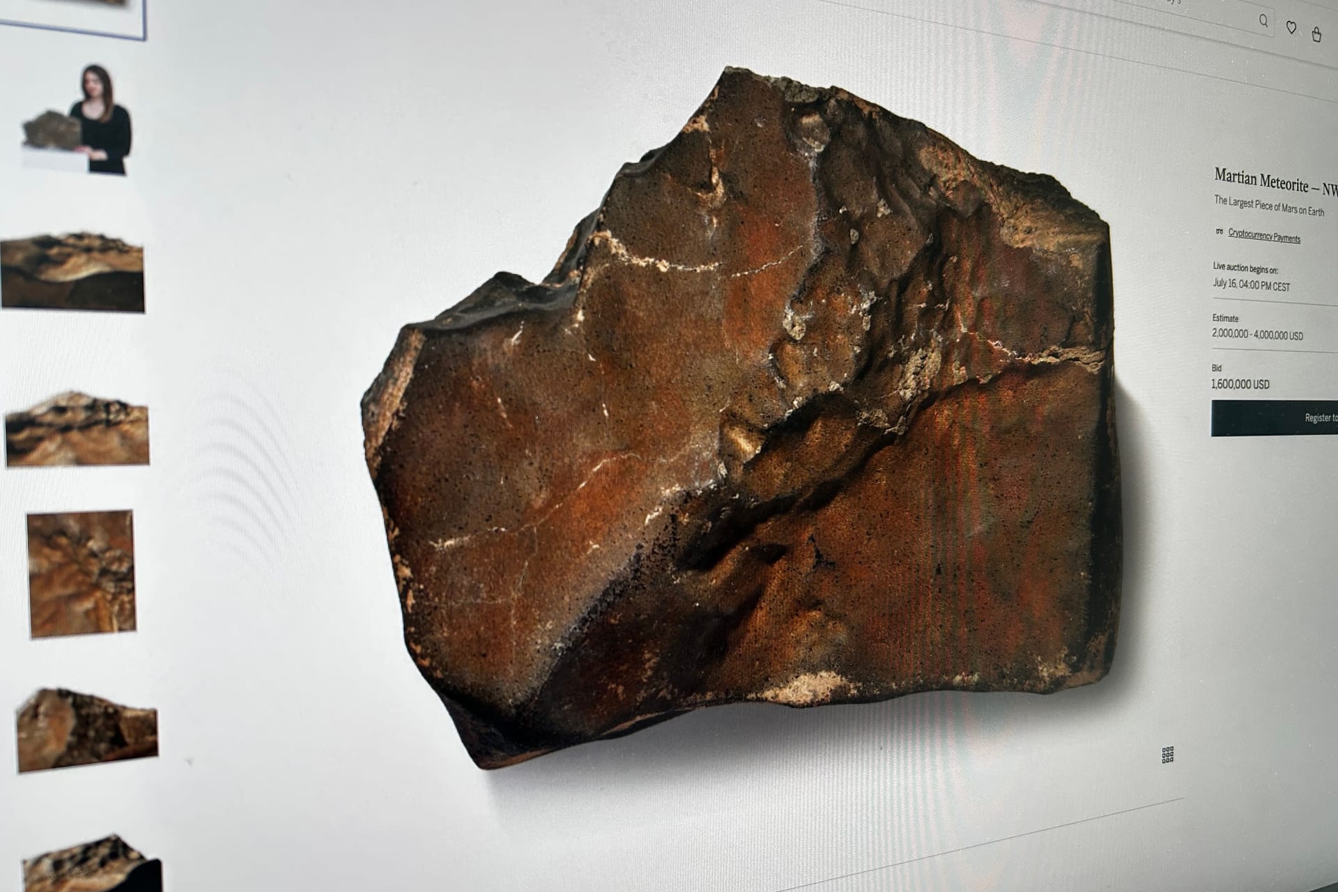 Der Mars-Meteorit: Er wiegt 24,67 Kilogramm.