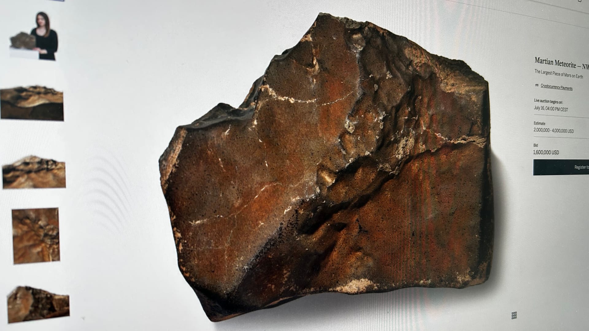 Der Mars-Meteorit: Er wiegt 24,67 Kilogramm.