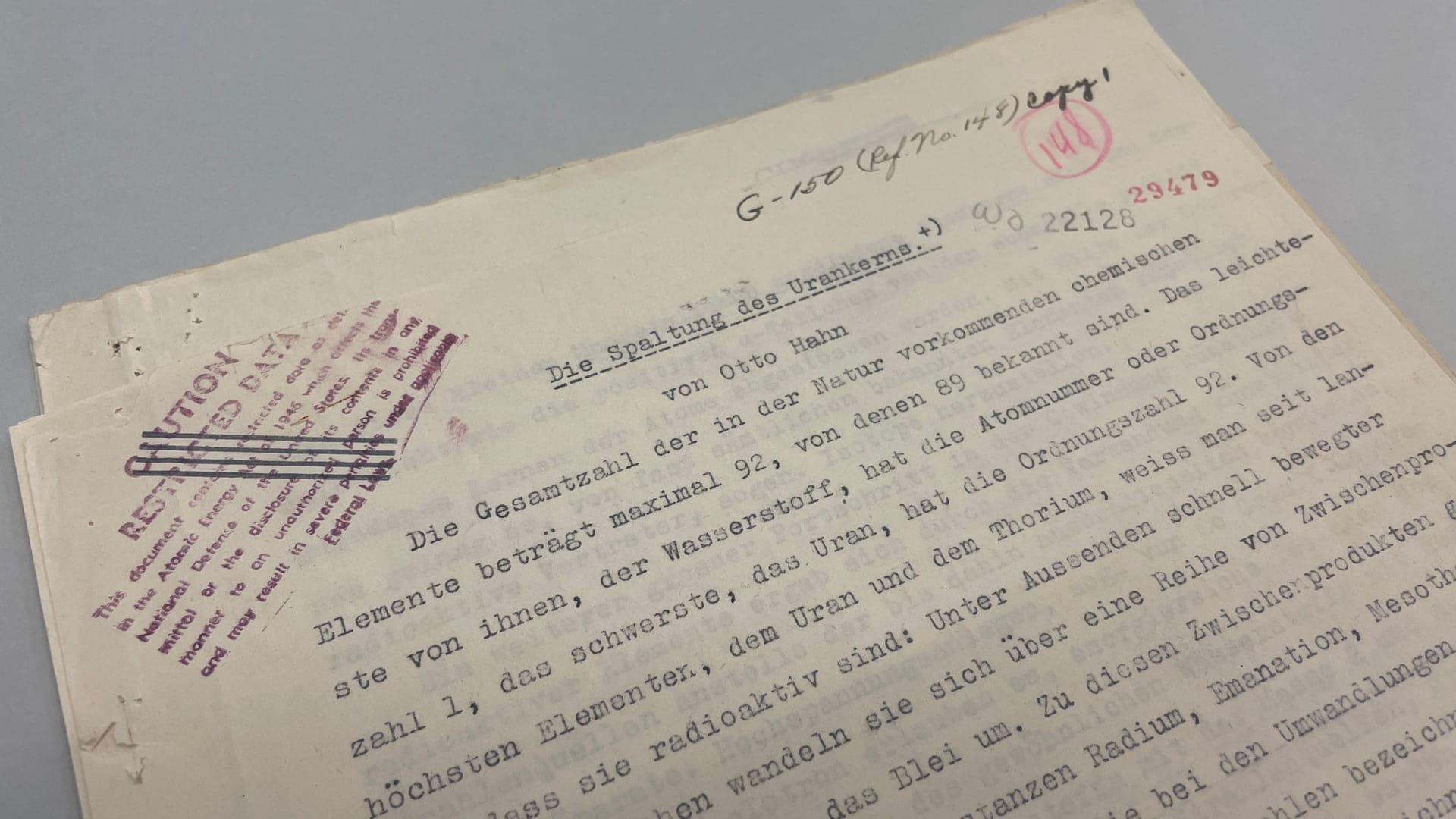 Der Deutsche Otto Hahn entdeckte 1938 die Kernspaltung und läutete damit das Atomzeitalter ein.