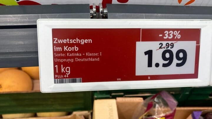 Preisschild: Wie viel wiegt ein Korb?