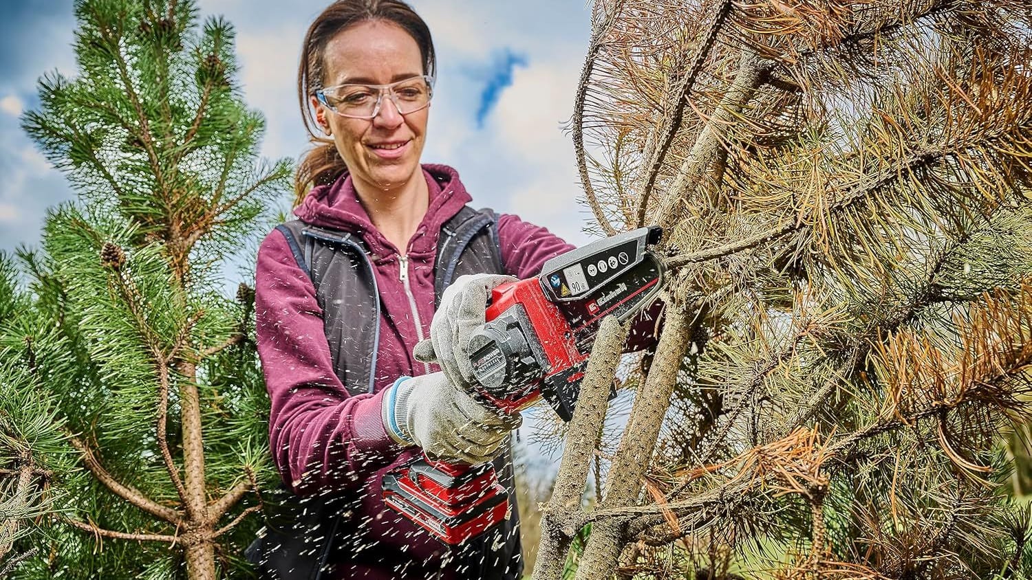 Gartengerät im Angebot: Die reduzierte Akku-Astsäge von Einhell eignet sich optimal für die Baumpflege.