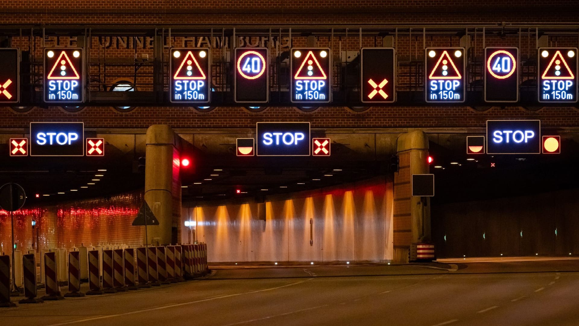 Elbtunnel in der Nacht gesperrt