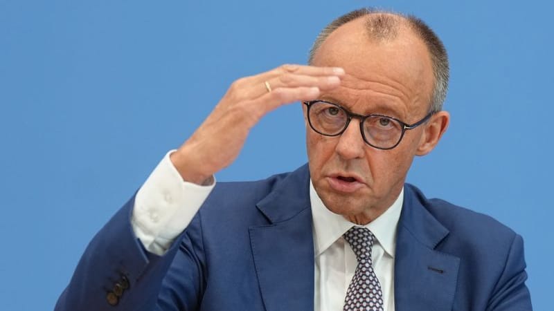 Bundeskanzler Friedrich Merz (CDU) bei seiner Sommer-Pressekonferenz. Bundeskanzler Friedrich Merz (CDU) bei seiner Sommer-Pressekonferenz.