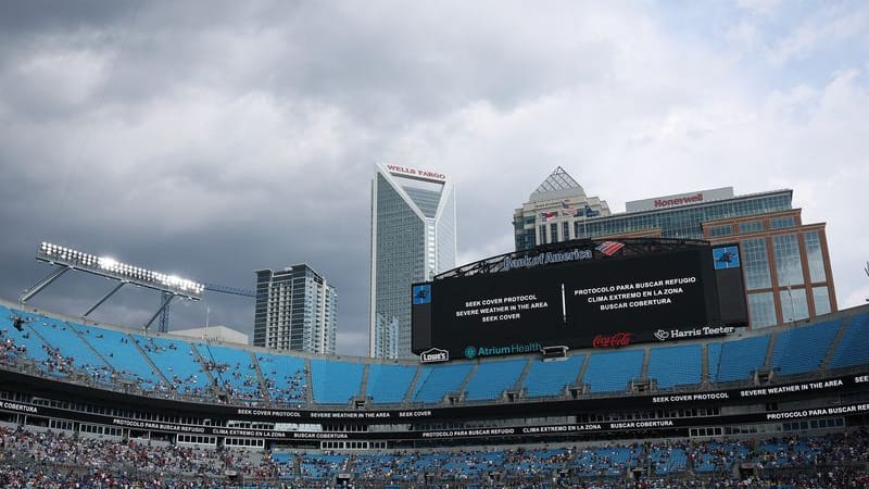 Bank of America Stadium in Charlotte: Die Arena wurde bei der Klub-WM zum Sinnbild für die Klimaextreme, die das Turnier begleiten.