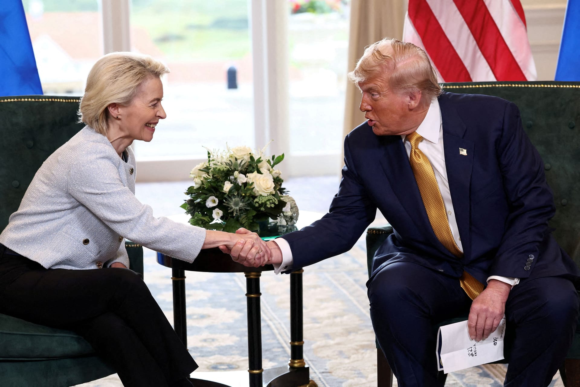 EU-Kommissionspräsidentin Ursula von der Leyen und US-Präsident Donald Trump im schottischen Turnberry: Ein schlechter Deal für Europa.