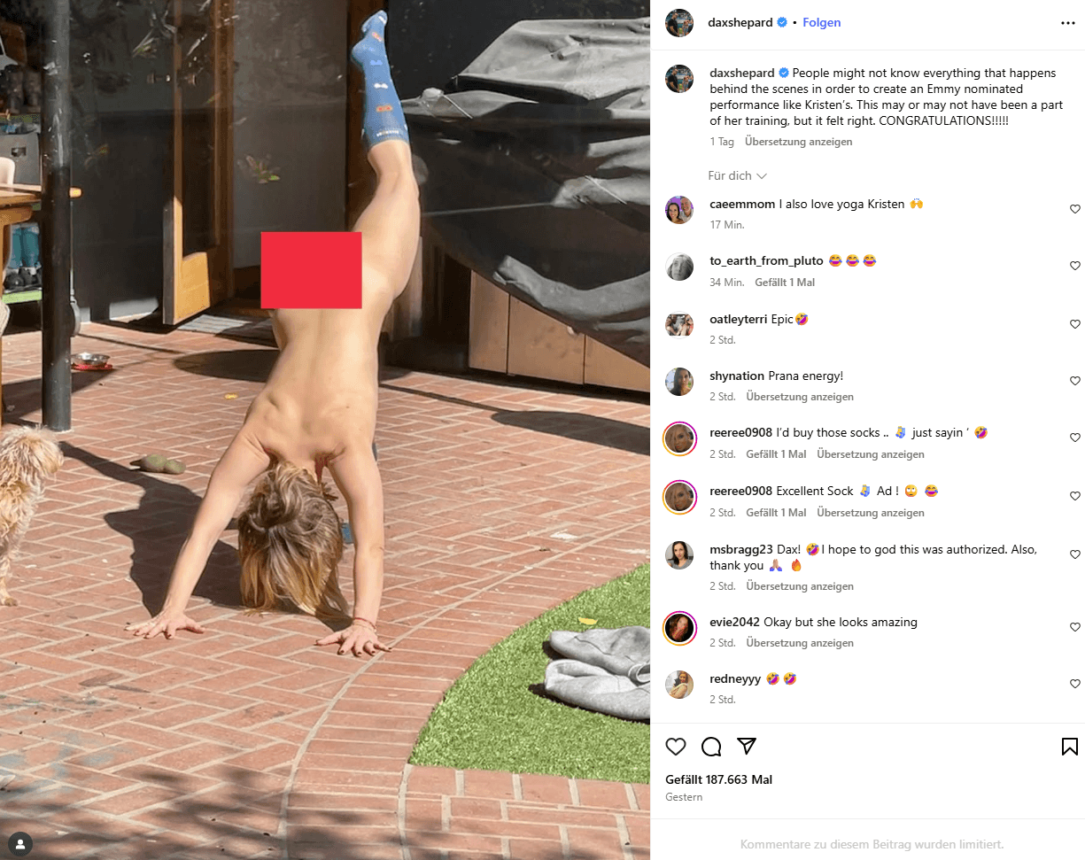 Dax Shepard: Der Schauspieler veröffentlichte dieses Foto von Kristen Bell.
