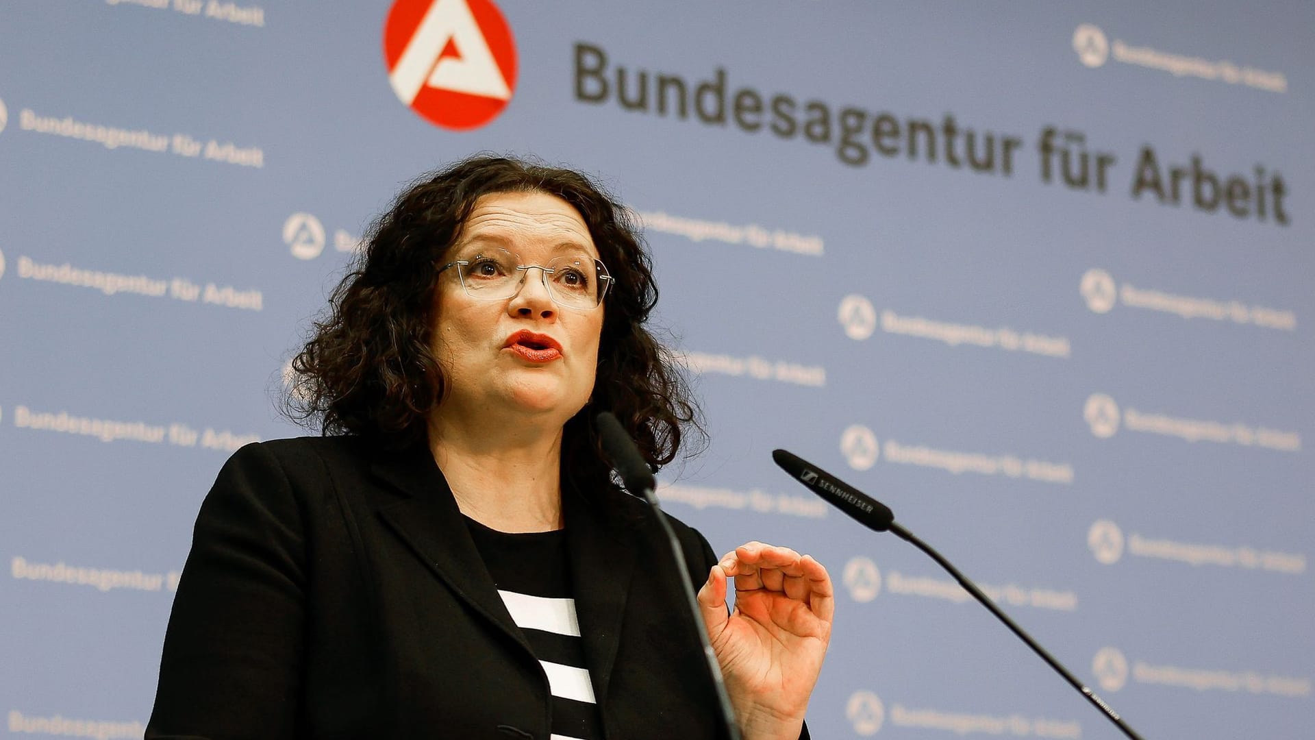 Andrea Nahles, Chefin der Bundesagentur für Arbeit: Die Zahl der Arbeitslosen ist angestiegen.