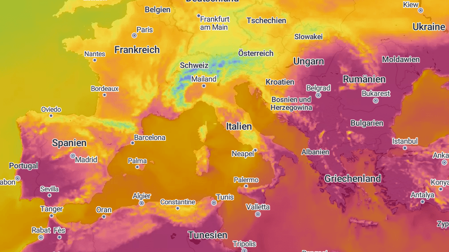Wetter in Europa: Im Süden herrscht extreme Hitze und treibt heftige Unwetter nach Mitteleuropa. 