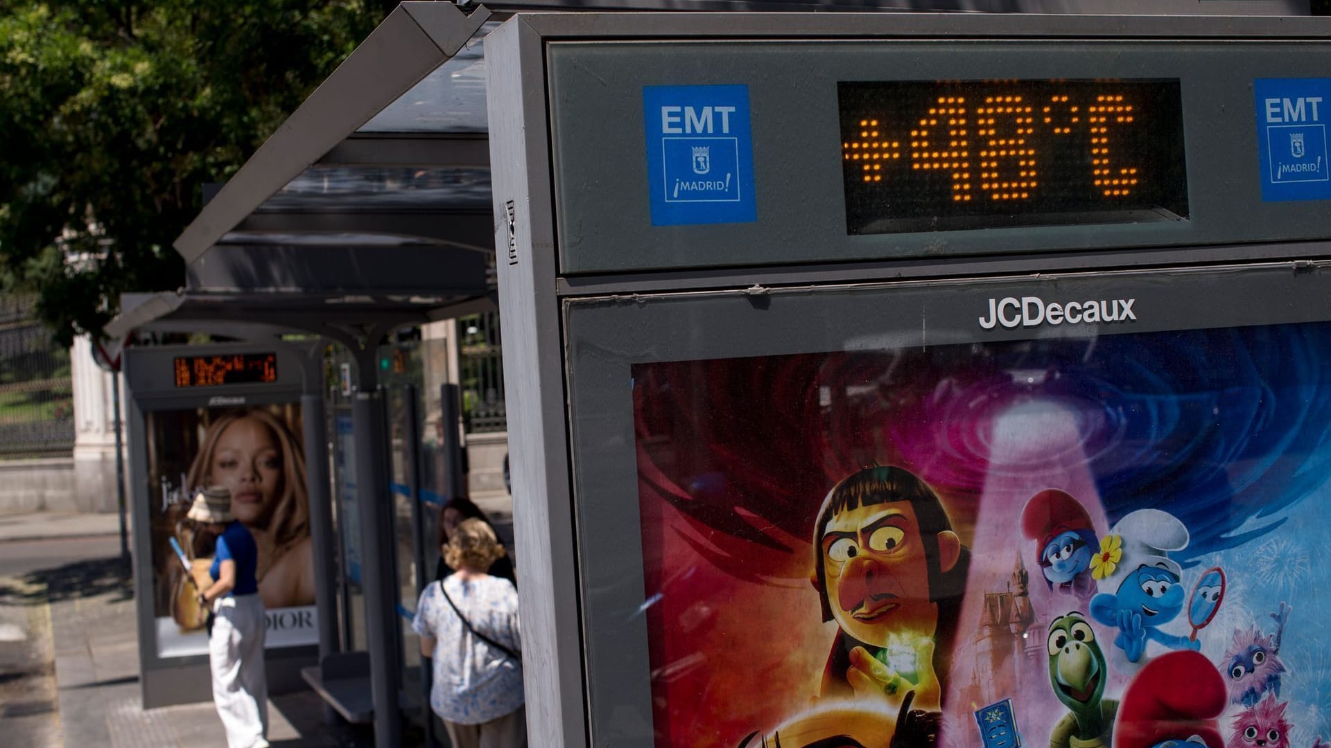 Temperaturanzeige in Madrid.