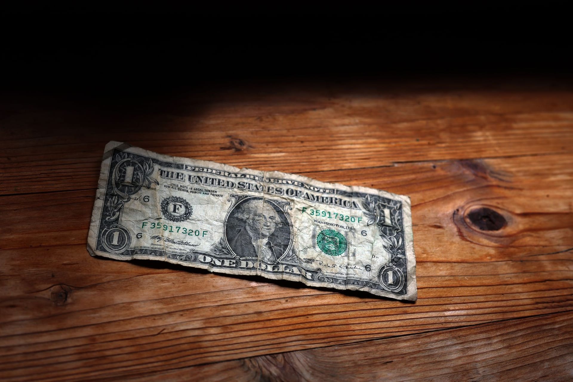 Abgenutzter Ein-Dollar-Schein