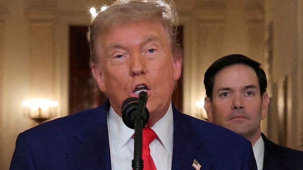 Trump bei einer Ansprache an die Nation im Weißen Haus am 21. Juni.