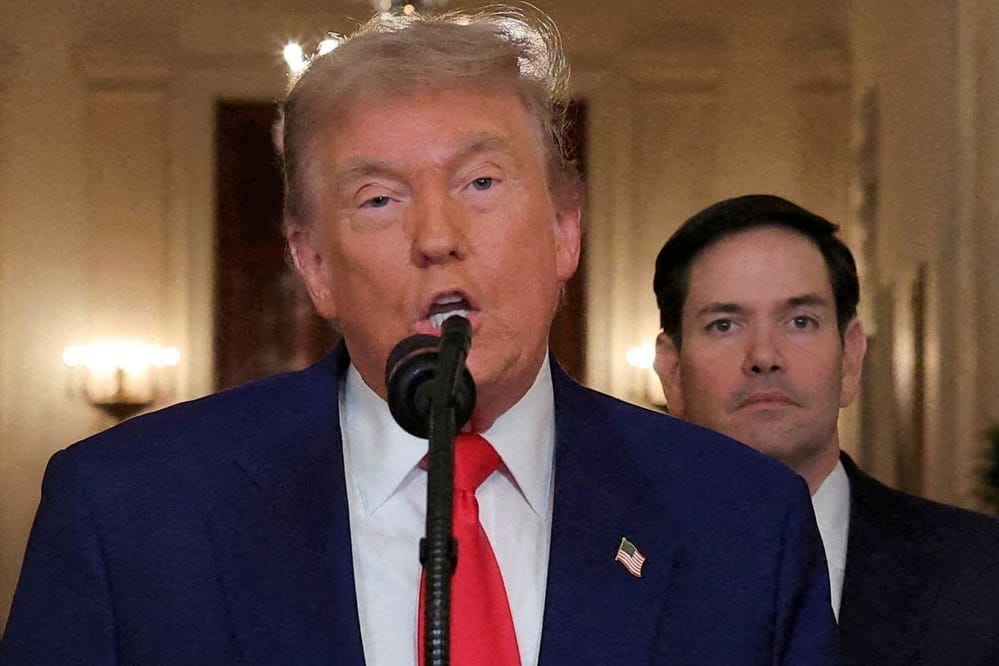 Trump bei einer Ansprache an die Nation im Weißen Haus am 21. Juni.