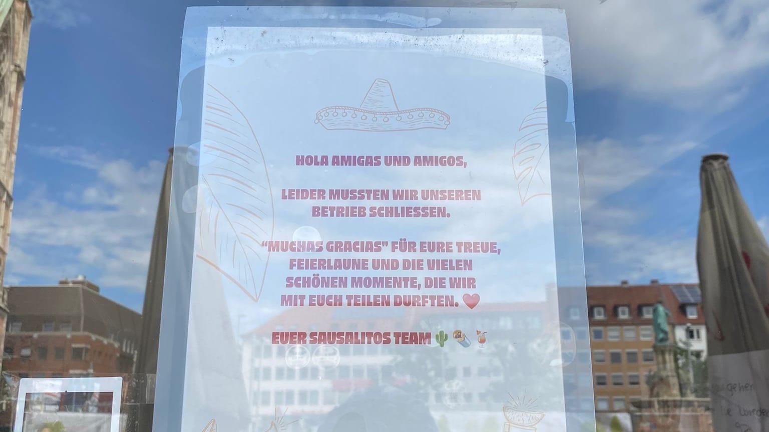 Infozettel am Schaufenster: Die Sausalitos-Filiale in Braunschweig ist endgültig dicht.