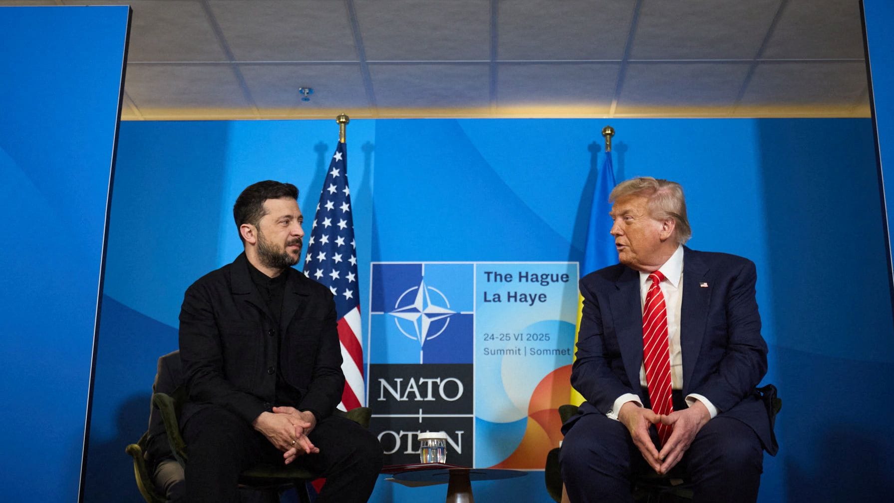 Trump (r.) und Selenskyj vor wenigen Tagen bei einem Nato-Treffen in den Niederlanden.
