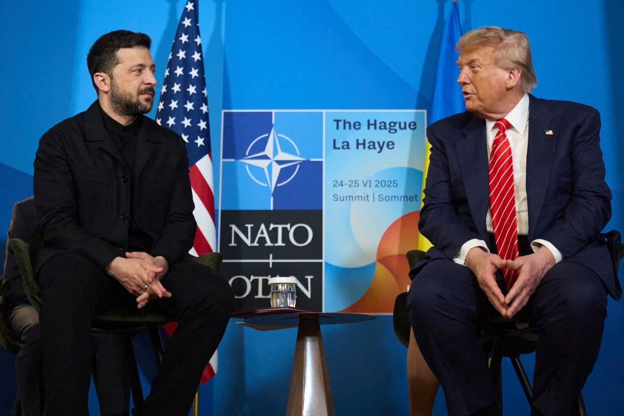 Trump (r.) und Selenskyj vor wenigen Tagen bei einem Nato-Treffen in den Niederlanden.