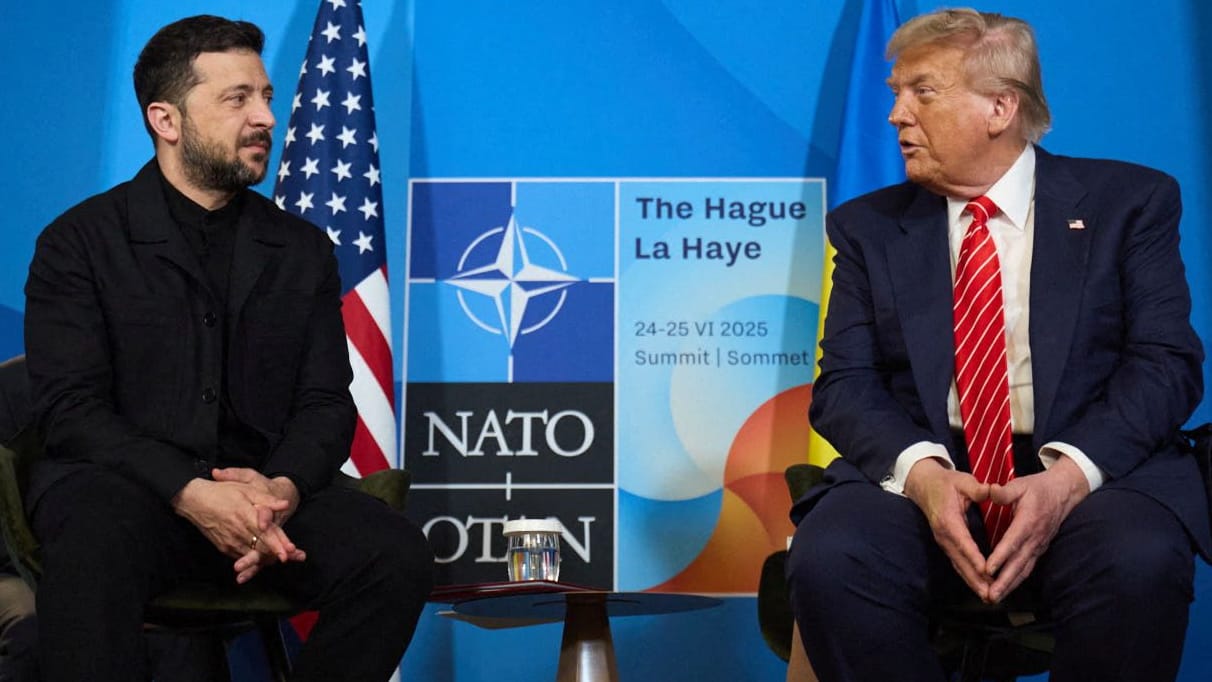 Trump (r.) und Selenskyj vor wenigen Tagen bei einem Nato-Treffen in den Niederlanden.