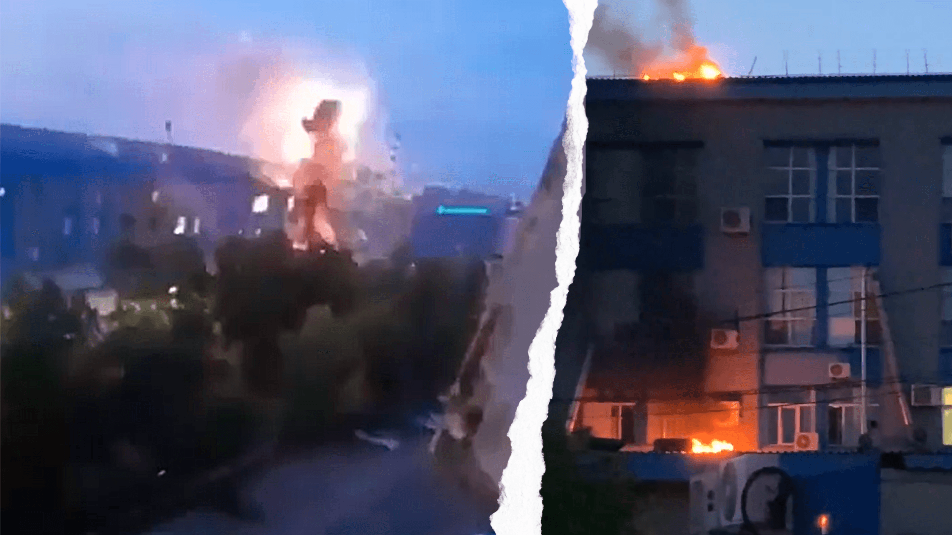 Ukrainische Drohnen lösen eine Explosion in einer russischen Fabrik aus.