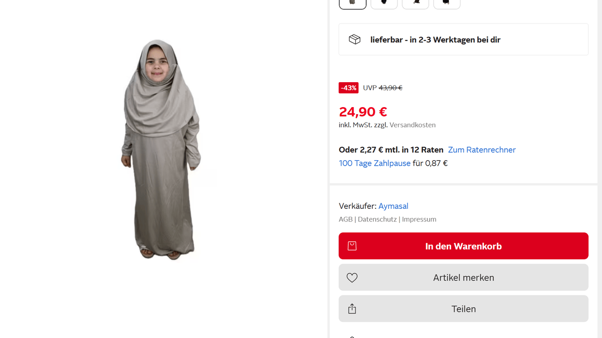 Bayi, kızların kıyafetlerini çeşitlilikten örtmek için alır