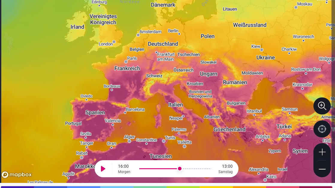Wetter in Europa: Eine Prognose für Freitag, den 8. August