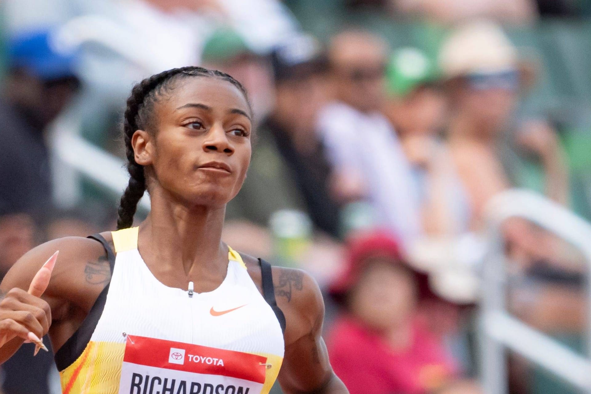 Sha'Carri Richardson: Sie gewann bei Olympia Silber über die 100 Meter und Gold mit der Staffel.