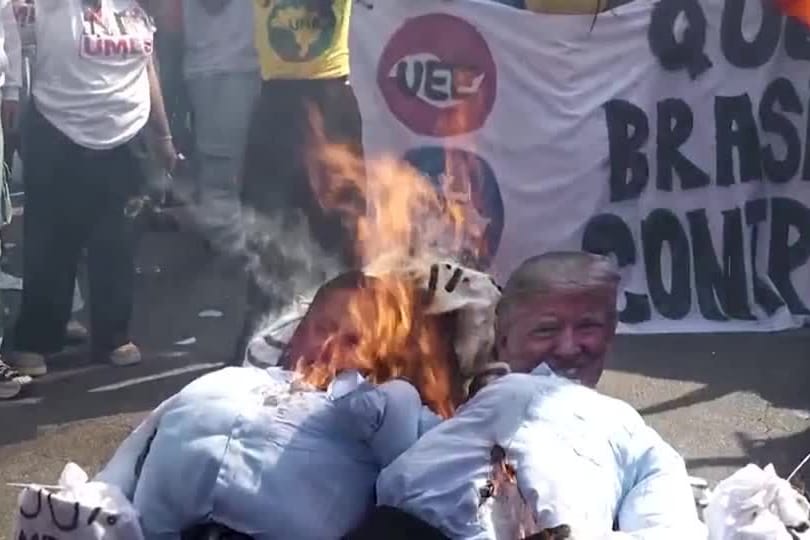 BRASILIEN-USA/PROTEST BRASILIEN-USA/PROTEST