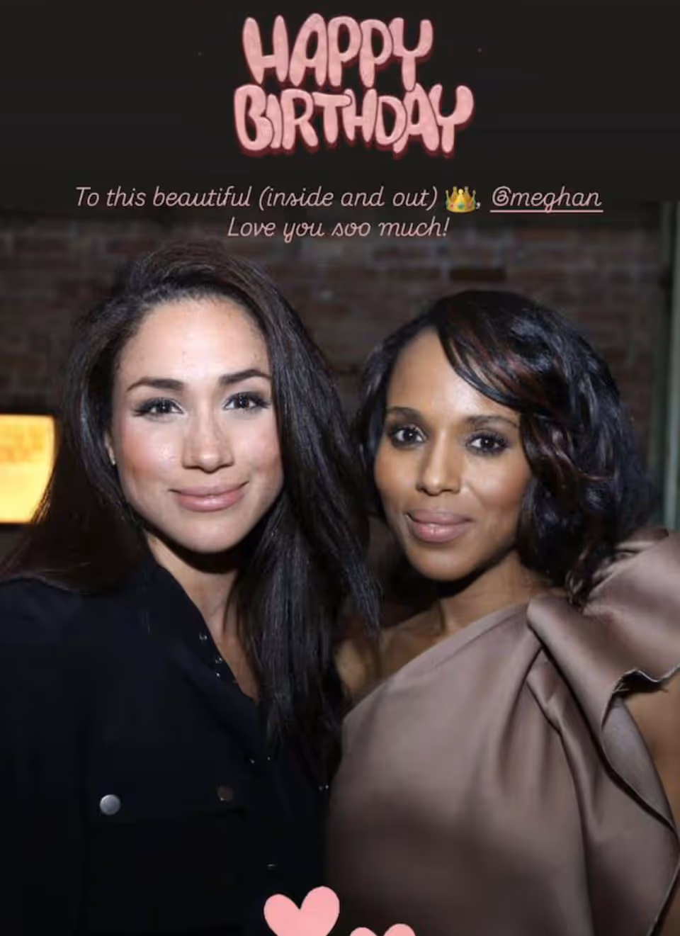 Kerry Washington (r.) gratulierte Herzogin Meghan zum Geburtstag.