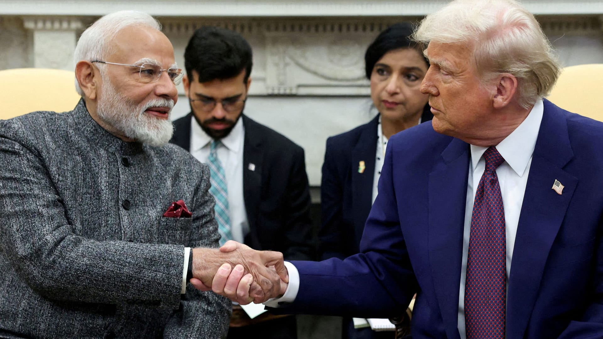 US-Präsident Donald Trump und Indiens Premierminister Narendra Modi im Weißen Haus: Die guten Beziehungen könnten Schaden nehmen.