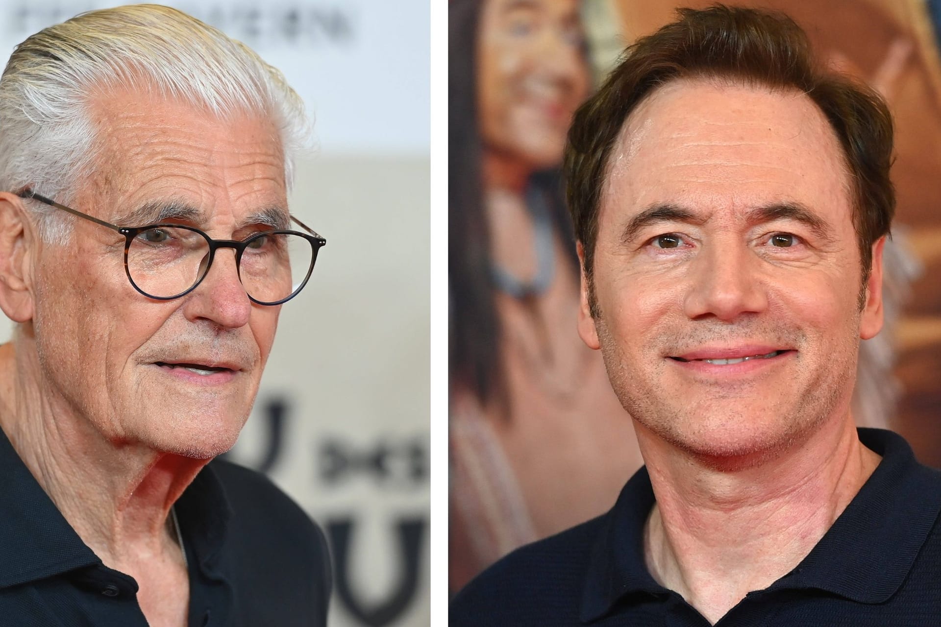 Schausspiellegende Sky du Mont und Michael Bully Herbig am Dienstagabend in München: Während du Monts Rede wurde Bully emotional.
