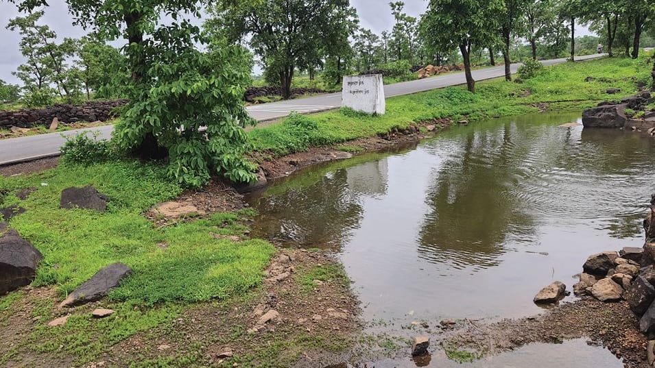 In dieser Straßenpfütze in Maharashtra wurde der Krebs entdeckt.