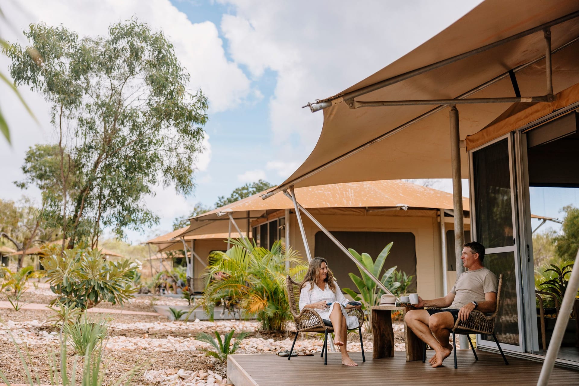 Glamping auf der Cygnet Bay Pearl Farm.