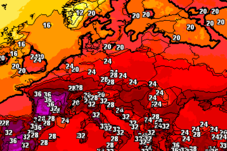 Das Wetter-Modell ICON des DWD für Freitag, 17 Uhr: Deutschland darf sich auf warme Sommer-Tage freuen.