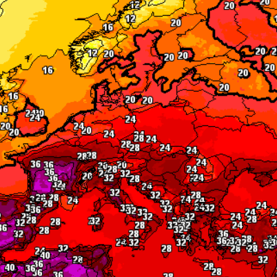 Das Wetter-Modell ICON des DWD für Freitag, 17 Uhr: Deutschland darf sich auf warme Sommer-Tage freuen.