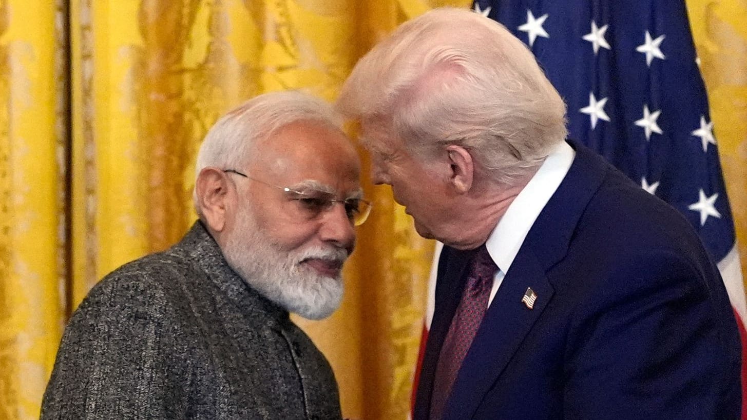 US-Präsident Donald Trump und Indiens Premierminister Narendra Modi (Archivbild): Die Vereinigten Staaten wollen Indien für ihren Handel mit Russland bestrafen.