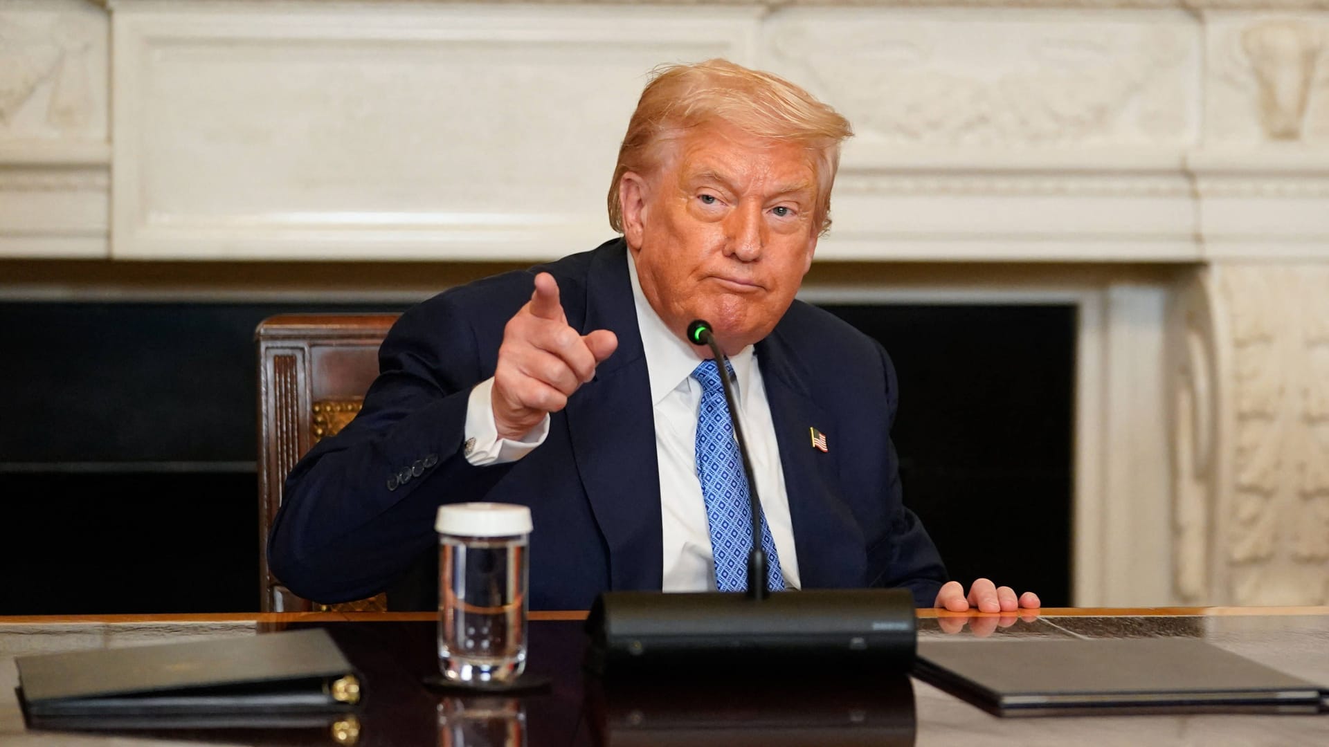 Donald Trump bei einer Pressekonferenz im Weißen Haus.