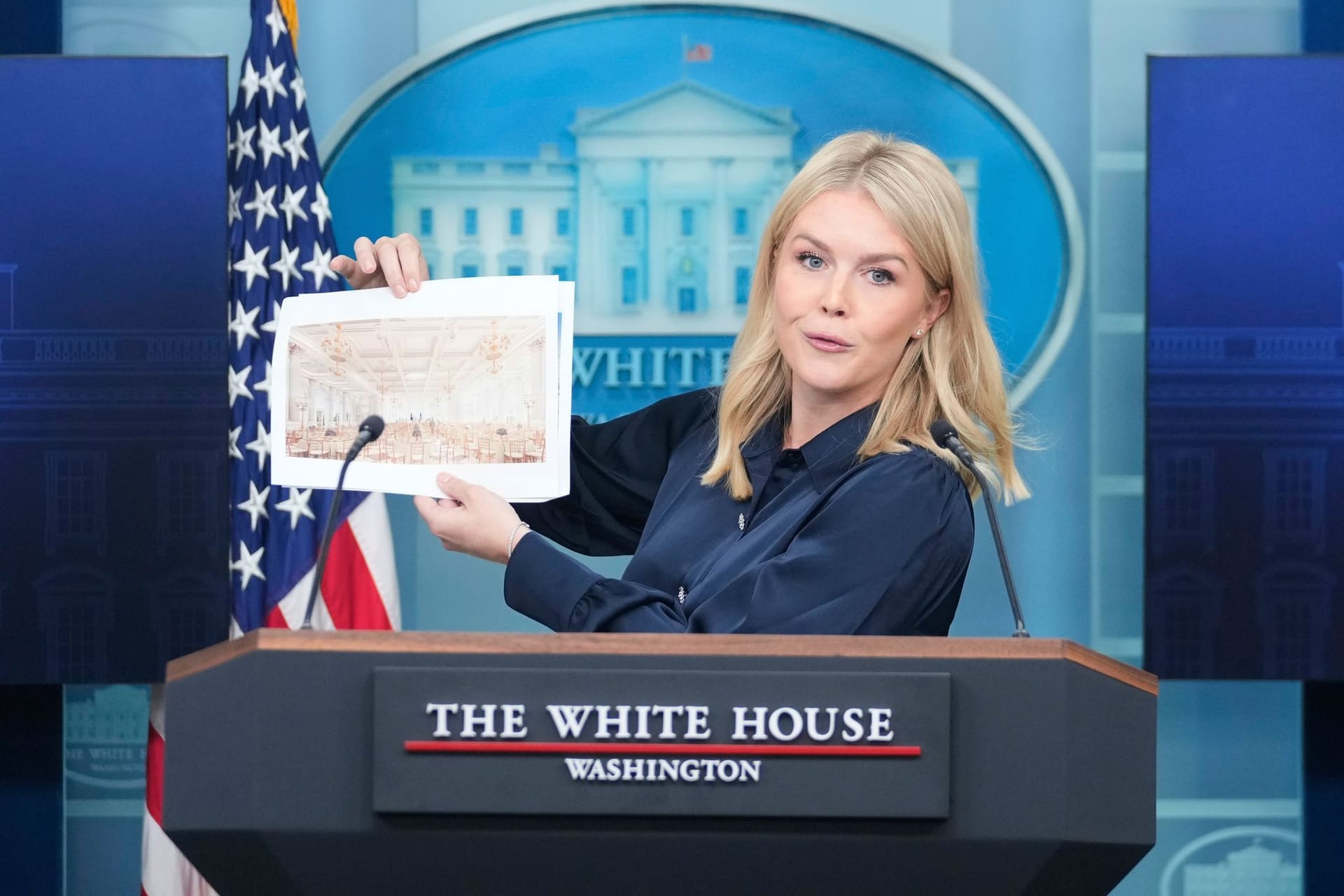 US-Pressesprecherin Leavitt stellt Bauvorhaben vor US-Pressesprecherin Leavitt stellt Bauvorhaben vor