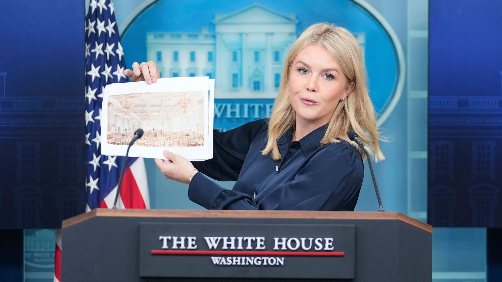 US-Pressesprecherin Leavitt stellt Bauvorhaben vor US-Pressesprecherin Leavitt stellt Bauvorhaben vor