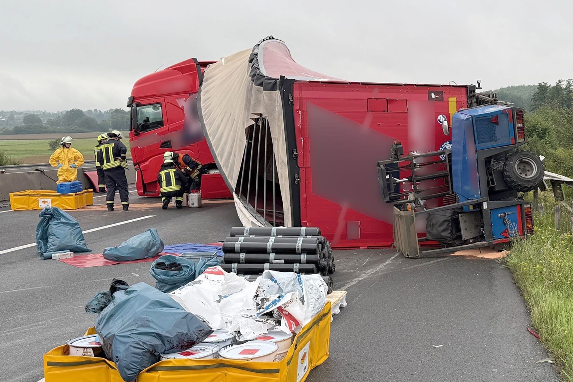 Lastwagen-Unfall auf der A5