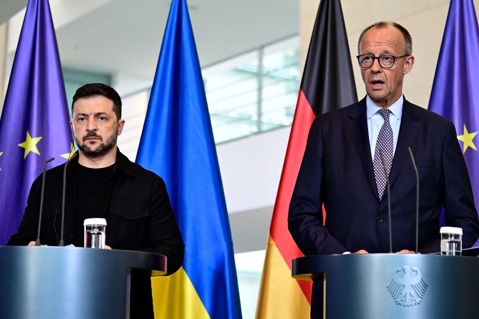 Wolodymyr Selenskyj und Friedrich Merz: Gemeinsam versuchten sie auf Donald Trump einzuwirken, bevor sich dieser mit Wladimir Putin in Alaska trifft.