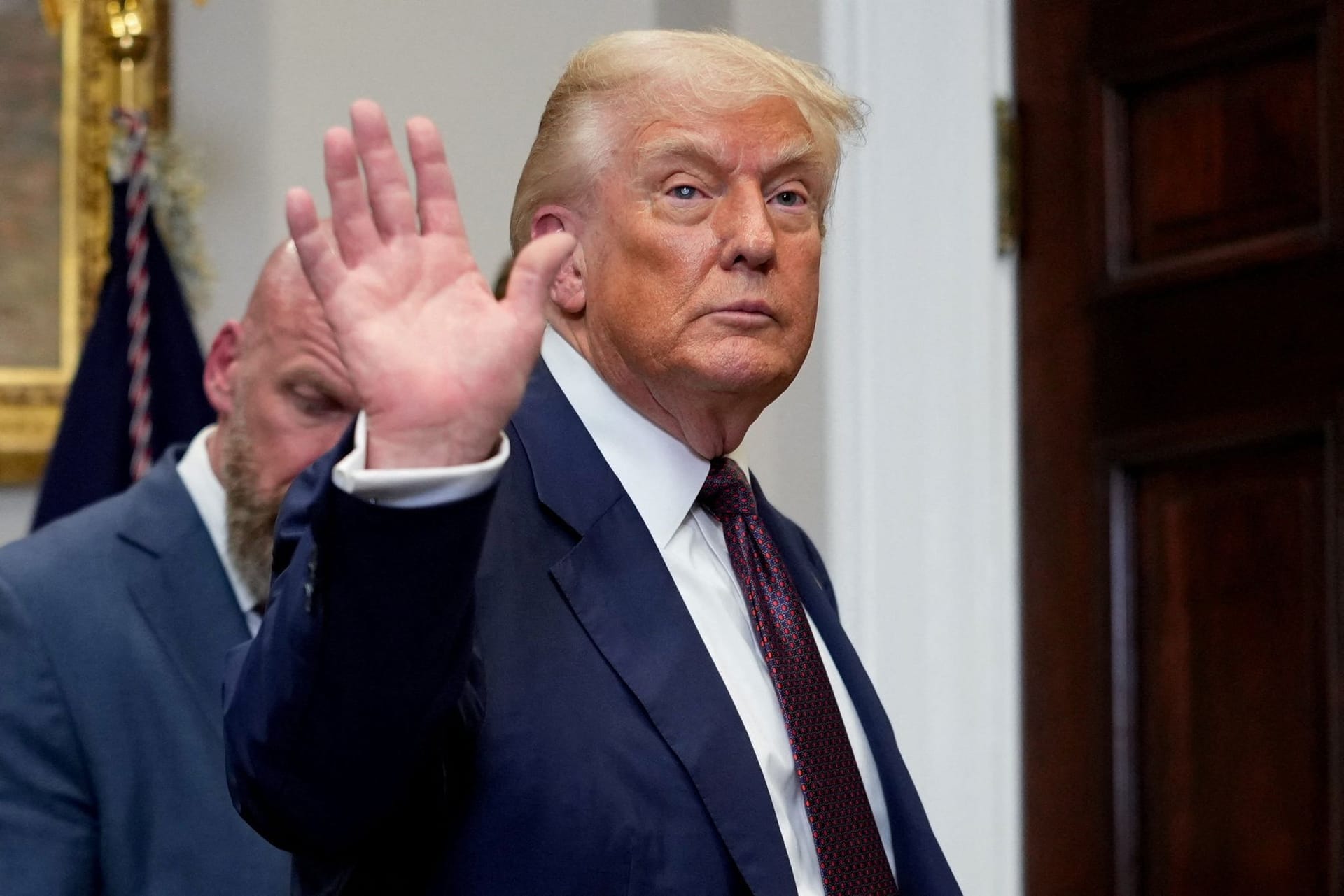 U.S. President Donald Trump delivers remarks at the White House in Washington, D.C.