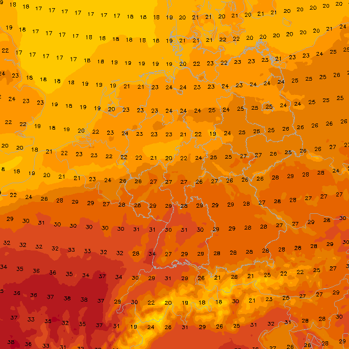 Temperaturen am Freitag: Im Südwesten wird es am wärmsten.