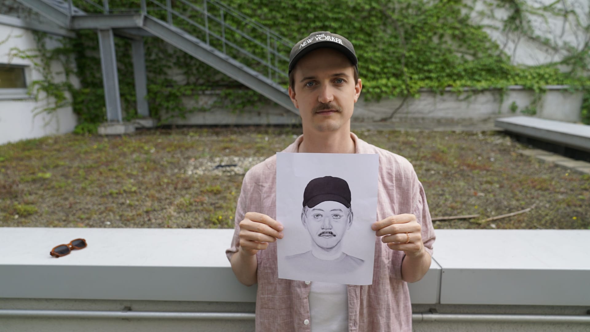 t-online-Redakteur Nils Heidemann mit seinem Phantombild: Mit seinem Verbrechen wäre er vermutlich durchgekommen.